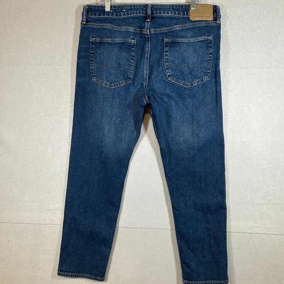 American Eagle Outfitters Mens 36x32 Athletic Fit Flex Jeans Dark Wash - Picture 3 of 13